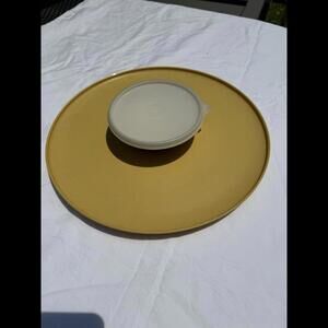 Vintage Tupperware Dip-n-Serve Chip and Dip/Veggie Server Tray Bowl and Lid